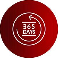 365 Days Line Button Icon vector