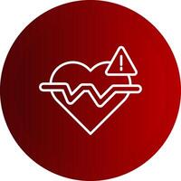 Cardiology Line Button Icon vector