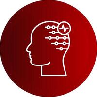 Electroencephalogram Line Button Icon vector