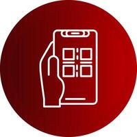 Qr Scan Line Button Icon vector