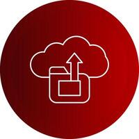 Cloud Data Upload Line Button Icon vector