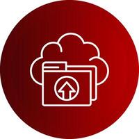 Cloud Upload Line Button Icon vector