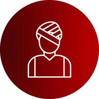 Head Injury Line Button Icon vector