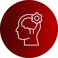 Cognitive Function Line Button Icon vector
