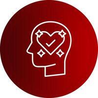 Mental Care Line Button Icon vector