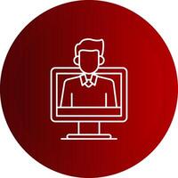 OnLine Button Tutoring Line Button Icon vector