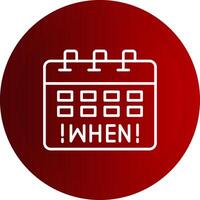 When Line Button Icon vector