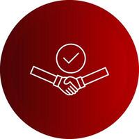 Handshake Deal Done Line Button Icon vector