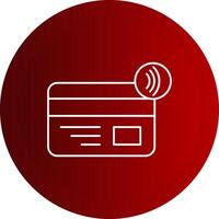 Nfc Payment Line Button Icon vector