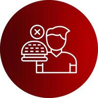 No Appetite Line Button Icon vector