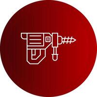 Rotary Hammer Line Button Icon vector