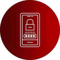 Password Lock Line Button Icon vector