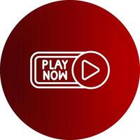 Play Now Line Button Icon vector