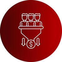 Sales PipeLine Button Line Button Icon vector