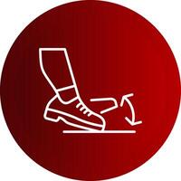 Toe Tap Line Button Icon vector