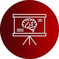 Brain Line Button Icon vector