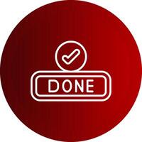 Done Line Button Icon vector