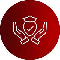 Trust Line Button Icon vector
