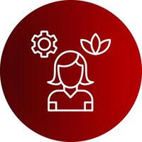 Stress Management Line Button Icon vector