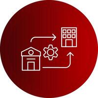 Hybrid Work Line Button Icon vector