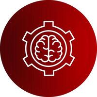 Brain Functions Line Button Icon vector