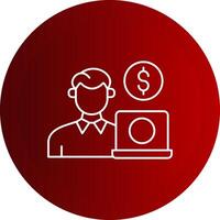 Freelancer Line Button Icon vector