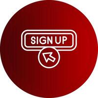 Sign Up Line Button Icon vector