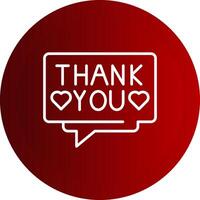 Thank You Line Button Icon vector