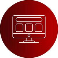 Web Template Line Button Icon vector