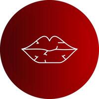 Dry Lips Line Button Icon vector