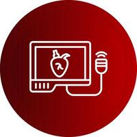 Echocardiogram Line Button Icon vector