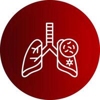 Lungs Germs Line Button Icon vector