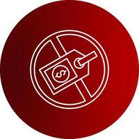 No Sales Line Button Icon vector