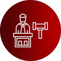Judge Line Button Icon vector