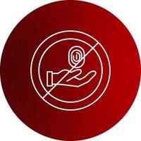 No Thief Line Button Icon vector