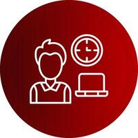 Working Hours Line Button Icon vector