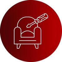 Furninter Repair Line Button Icon vector