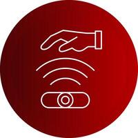 Hand Sensor Line Button Icon vector