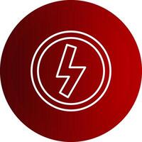Lightning Line Button Icon vector