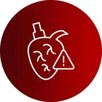 Heart Attack Line Button Icon vector