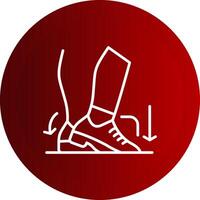 Toe Heel Line Button Icon vector