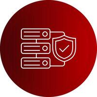 Data Protection Line Button Icon vector