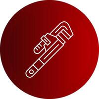 Pipe Wrench Line Button Icon vector