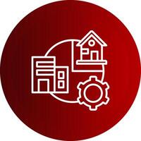 Hybrid Work Line Button Icon vector