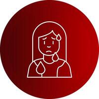 Female Sweating Line Button Icon vector