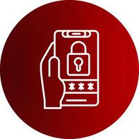 Pin Code Line Button Icon vector
