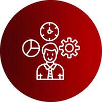 Flexible Job Hours Line Button Icon vector