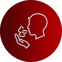 Blood Cough Line Button Icon vector