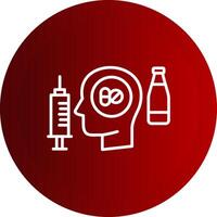 Addiction Line Button Icon vector