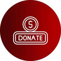 Donate Line Button Icon vector